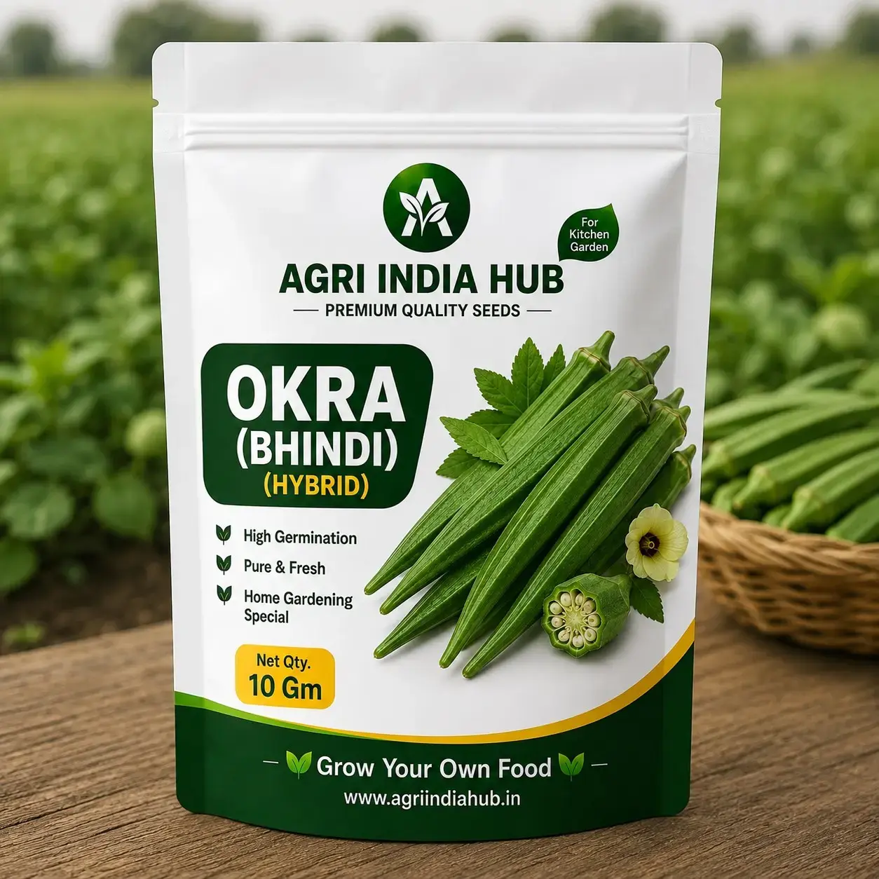 51 Okra (Bhindi) Seeds – 10 Gm | Premium Kitchen Garden Seeds - Image 1