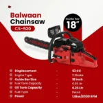 Balwaan 2-Stroke CS-520 52 cc 18 Inch Chainsaw - Image 3