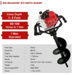 Balwaan 2 Stroke BE-63 63CC/3Hp Earth Auger - Image 2